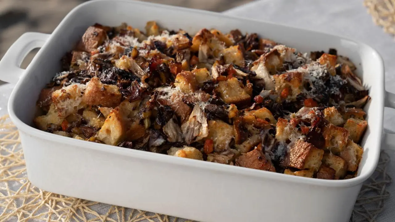 Bacon Stuffing with Radicchio and Chestnuts