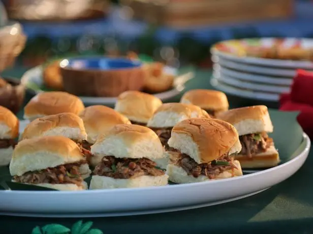 Kalua Pork Sliders with Pineapple Ginger Drizzle Recipe | Valerie Bertinelli | Food Network