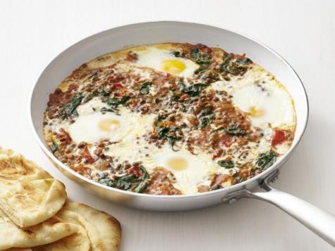 Baked Eggs with Curried Spinach — Meatless Monday