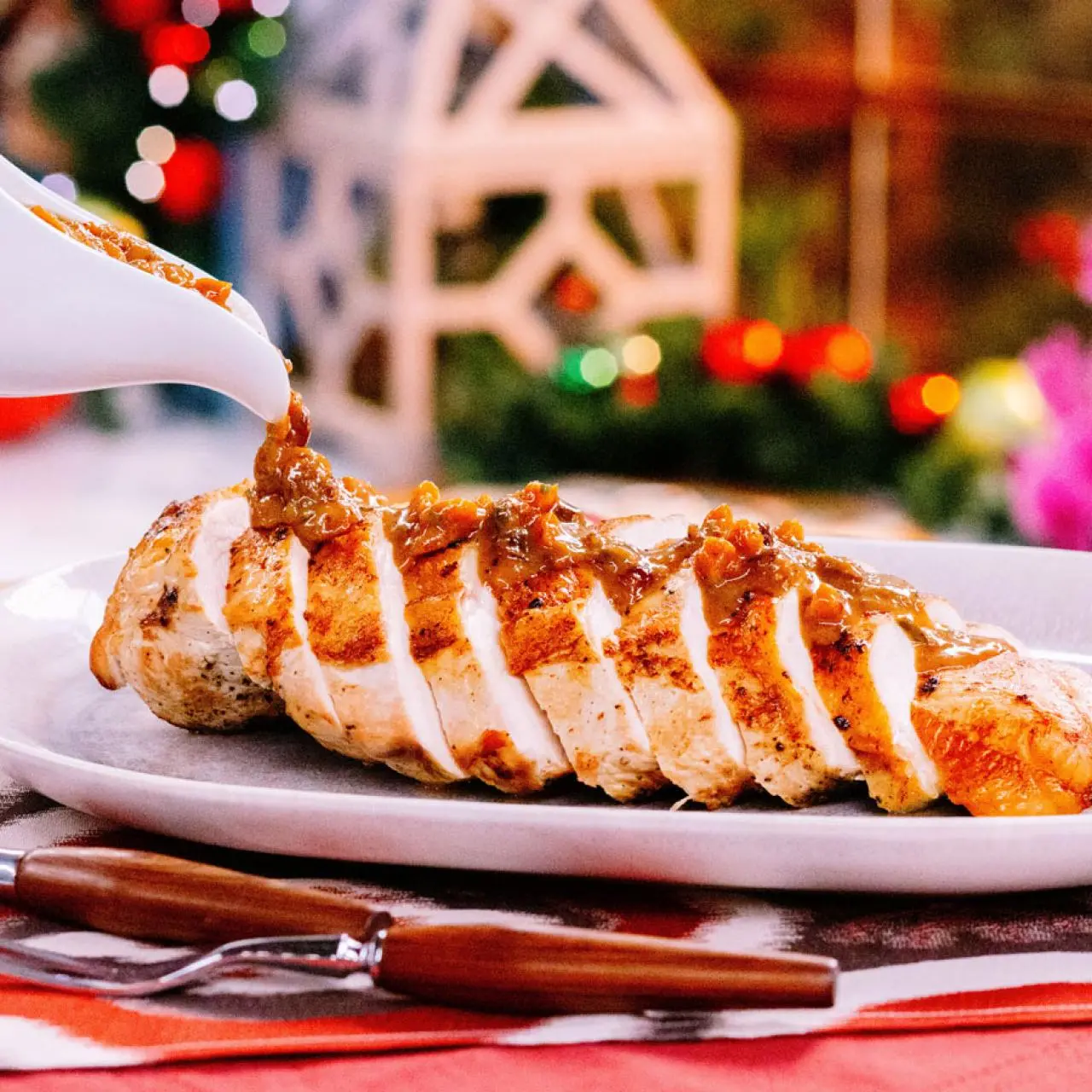 Roasted Turkey Breast with Dried Fruits Pan Sauce Recipe