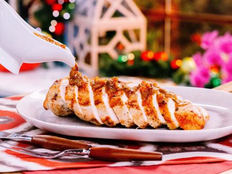 Roasted Turkey Breast with Dried Fruits Pan Sauce