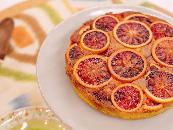 Blood Orange Olive Oil Upside Down Cake Recipe Food Network