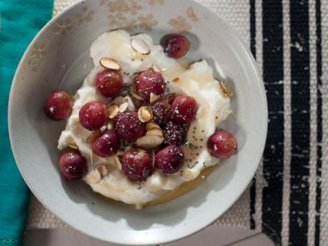 Blistered Grapes with Honey and Ricotta