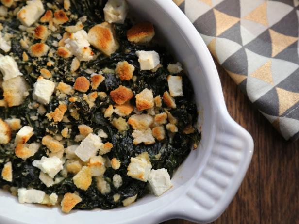 Collard Green Gratin With Feta Recipe Valerie Bertinelli Food Network 8681