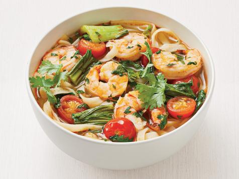 Shrimp and Vegetable Noodle Soup with Red Curry Paste