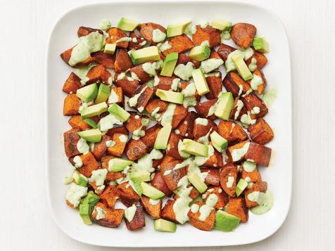 Sweet Potatoes with Avocado Ranch Dressing