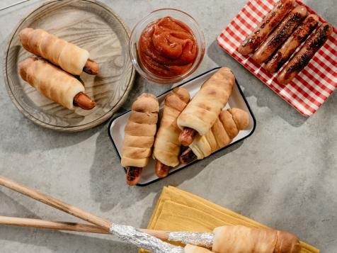 Bagel Dogs with Harissa Ketchup