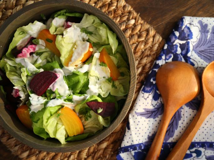 Beet and Butter Lettuce Salad with Horseradish Dressing Recipe