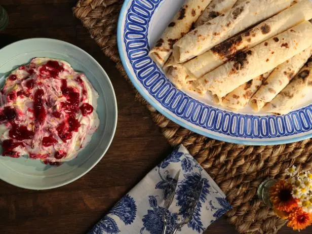 Lefse with Lingonberry Cream Cheese Recipe | Valerie Bertinelli | Food Network