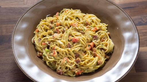 Carbonara with Crab Recipe | Rachael Ray | Food Network