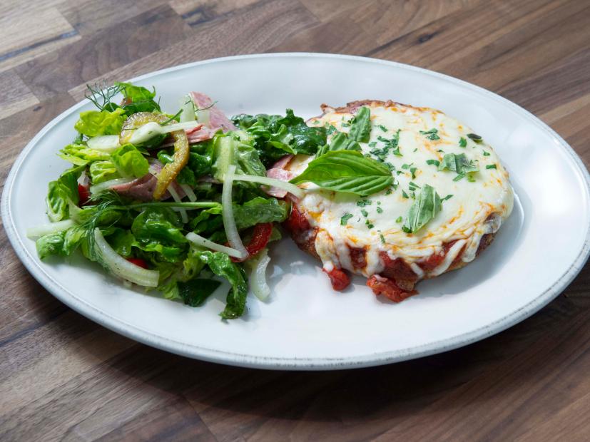 Chicken Patty Parm with Salami Salad Recipe | Rachael Ray | Food Network