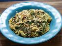 Host Rachael Ray's Spaghetti with Bacon and Chard, as seen on 30 Minute Meals, Season 28.