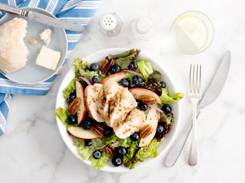 Grilled Chicken Blueberry Pecan Salad with Honey Mustard Vinaigrette