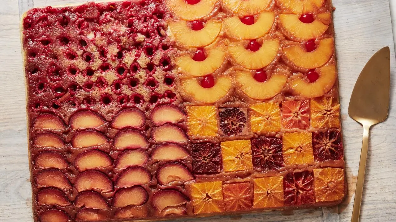 Four-Flavor Sheet Pan Upside-Down Cake