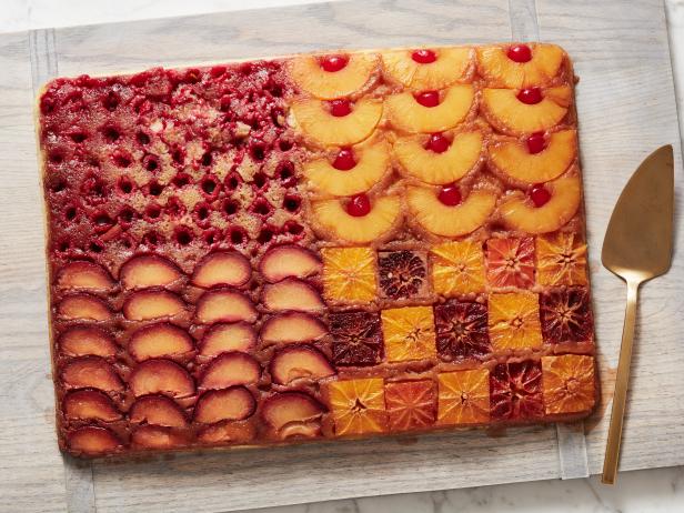 Food Network Kitchen’s Four-Flavor Sheetpan Upside Down Cake, as seen on Food Network.