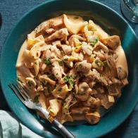 Food Network Slow Cooker Chicken and Mushroom Stroganoff, as seen on Food Network.