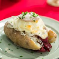 Jeff Mauro makes a Reuben Loaded Baked Potato, as seen on Food Network's The Kitchen