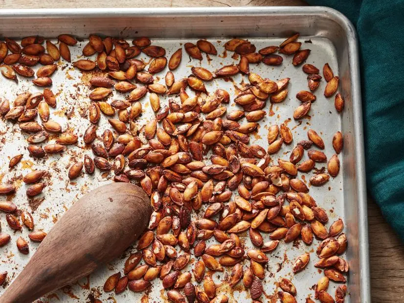 Food Network Kitchen’s Sriracha Honey Pumpkin Seeds, as seen on Food Network.
