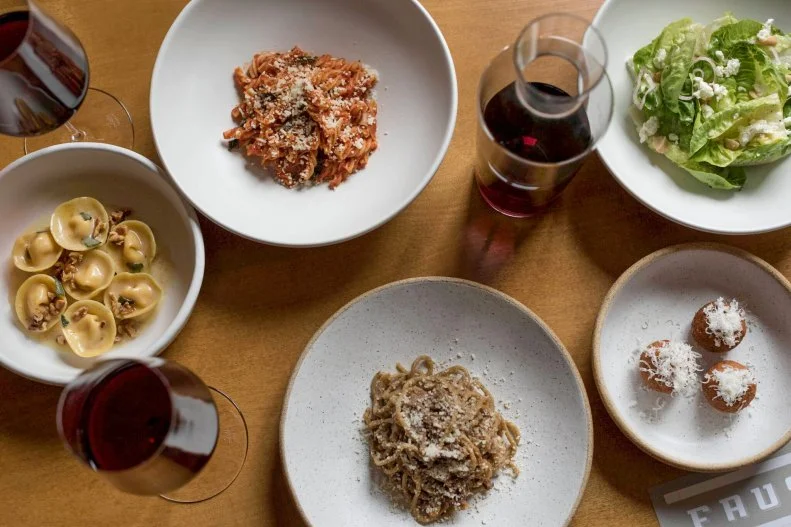 It takes a lot to replace the seminal Franny's in the hearts, minds and stomachs of its faithful patrons. But if anyone could take over the literal and figurative space left by Park Slope's modern Italian trailblazer, it's Joe Campanale, who's also proved a formative force in New York's dining scene. After becoming one of the youngest sommeliers in the country when he took that post at Babbo in 2003, he went on to open local Italian power trio Dell'anima, L'Artusi and Anfora. All that is to say that â   as evidenced by his first Brooklyn-based project, Fausto â   he knows his way around a Mediterranean kitchen and wine list. Chef Erin Shambura employs Franny's old wood-burning ovens not for pizzas but for whole roasted porgy, blistered tomatoes for ravioli, and chicken with spring onions, all of which are accompanied by inspired wine pairings from Campanale.