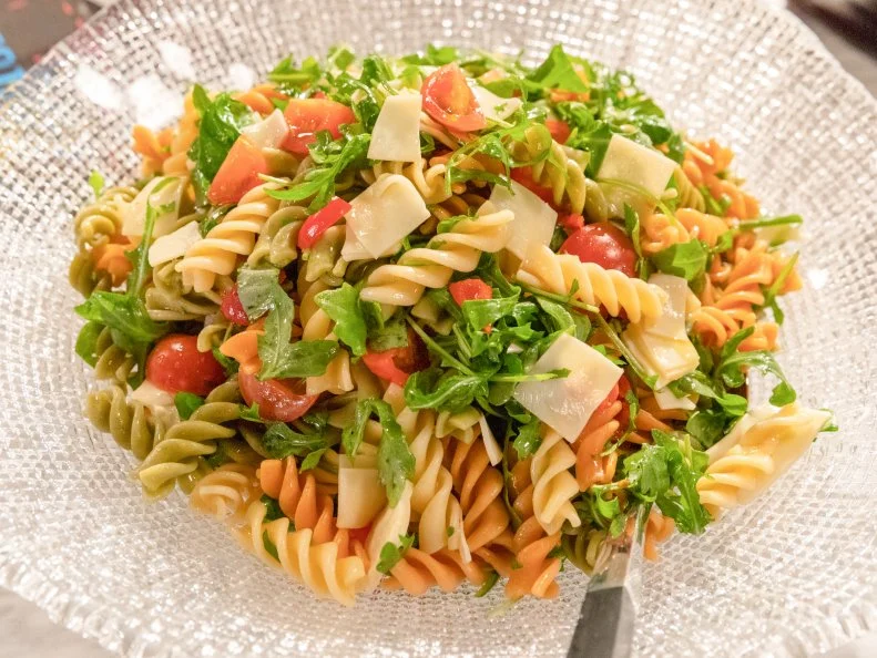 Raffy's Tricolore Pasta Salad, as seen on Giada Entertains, Season 4.