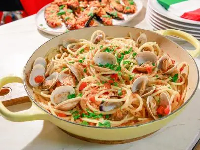 Giada's Bucatini a la Clams Casino, as seen on Giada Entertains, Season 4.