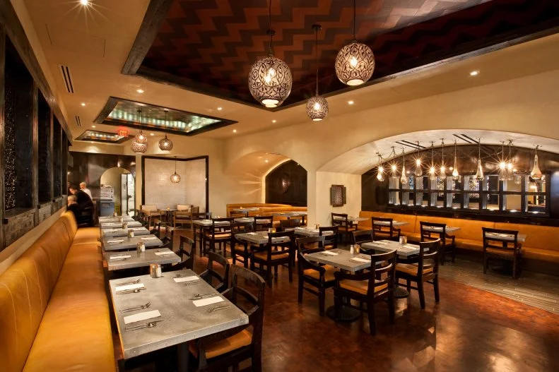 Southern California indulges in Mexican food at Javier's, so it was a no-brainer to bring a slightly more casual outpost of the restaurant to the Orange County airport. Sustainable seafood is a priority here and can be found in indulgent dishes like seafood enchiladas with tomatillo sauce. Cozy up in the oversized leather banquettes, enjoying a nice respite before the cramped confines of the airplane.