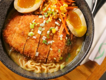 The Katsu Curry Ramen as Served at Yakitori Jinbei in Smyrna, Georgia, as seen on Diners, Drive-Ins and Dives, Season 29.
