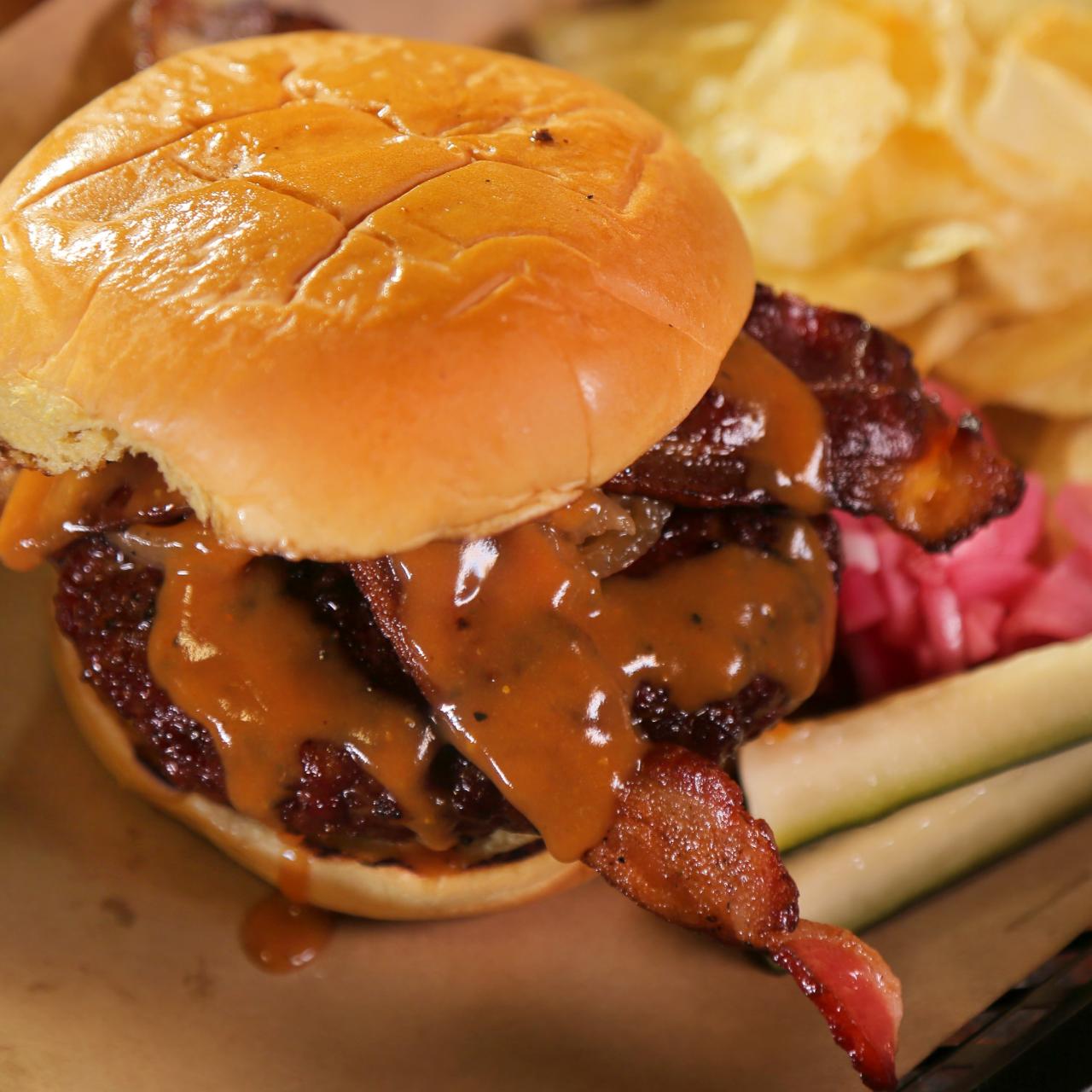 Mesquite Smoked Stuffed Brisket Burger