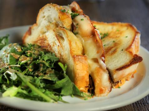 Short Rib Grilled Cheese with Pickled Red Onions and Crema