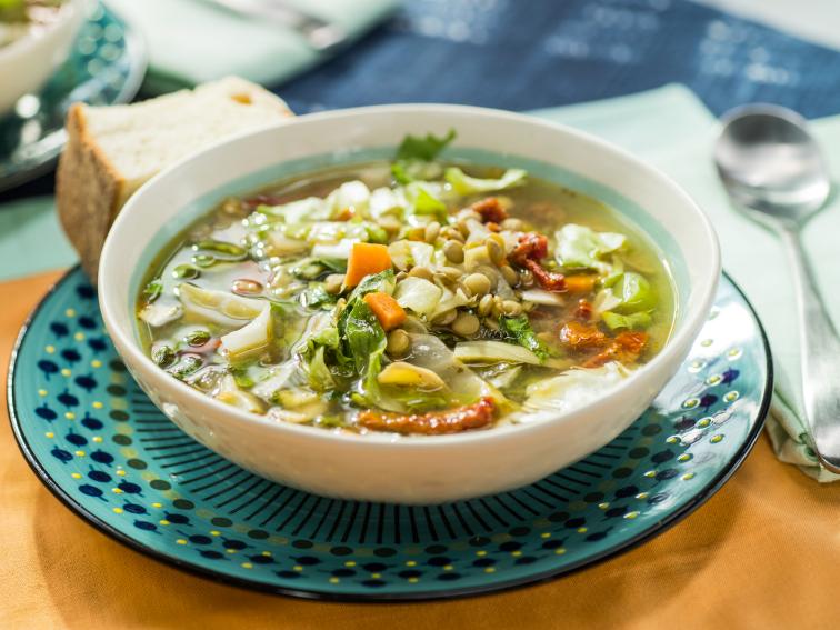 SlowCooker Mediterranean Lentil Soup Recipe Jeff Mauro Food Network