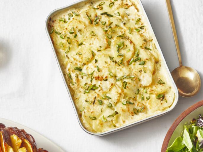 Potato Gratin with Spring Onions Recipe | Food Network Kitchen | Food ...