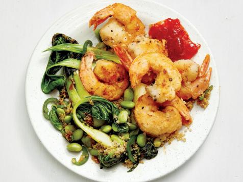 Salt and Pepper Shrimp with Quinoa and Bok Choy