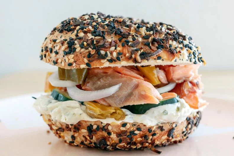 Before opening New Wave Market, Country and Sergio Velador did their research. They went on a bagel-tasting trip to New York City, then used their baking expertise to analyze what they tried in order to develop a true New York-style bagel for Scottsdale.  One of their secrets is a sourdough ferment they created, followed by hand rolling the dough before the necessary boiling and baking. Pack an everything bagel with Chula Seafood’s smoked salmon, pickled shishito peppers, cucumber, red onion and caper cream cheese ($10).