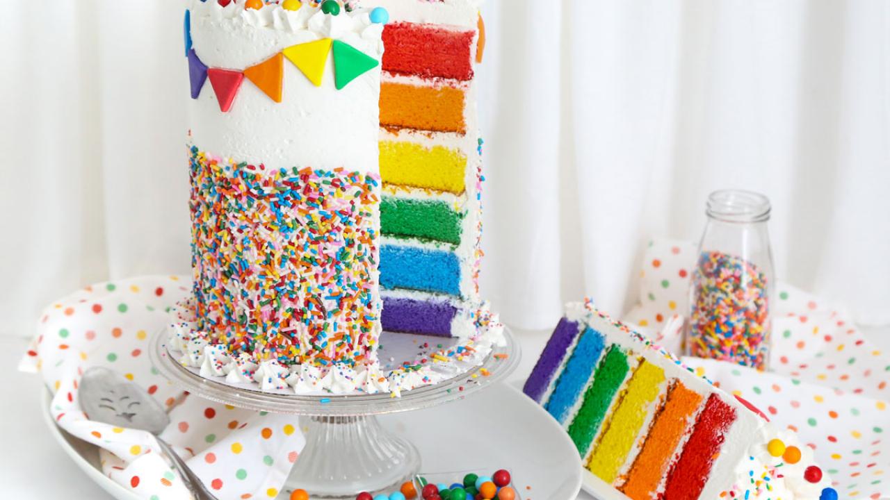 Rainbow Sprinkles Layer Cake