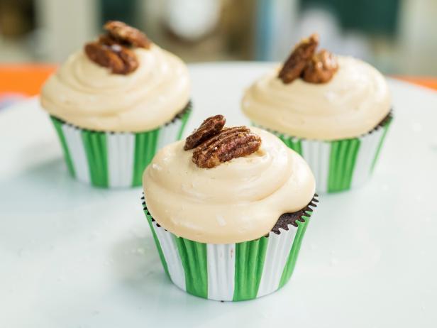 Jeff Mauro makes Chocolate Caramel Pecan Cupcakes, as seen on Food Network's The Kitchen