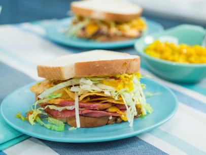 Katie Lee makes her Fried Bologna Sandwich, as seen on Food Network's The Kitchen