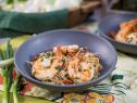 Sunny Anderson makes Quick Onion and Garlic Shrimp with Pasta, as seen on Food Network's The Kitchen