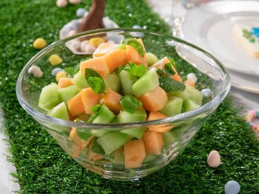 Food Beauty of Giada's Herb Melon Salad, as seen on Giada Entertains, Season 4.