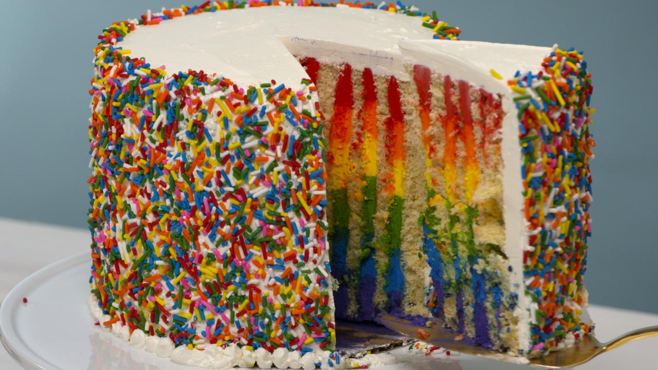 Vertical Rainbow-striped Cake