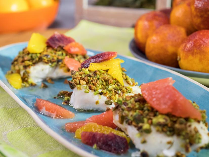 Katie Lee makes Pistachio Crusted Cod with Citrus Salsa, as seen on Food Network's The Kitchen