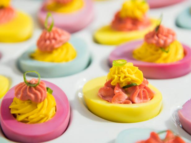 Katie Lee makes naturally dyed deviled eggs, as seen on Food Network's The Kitchen