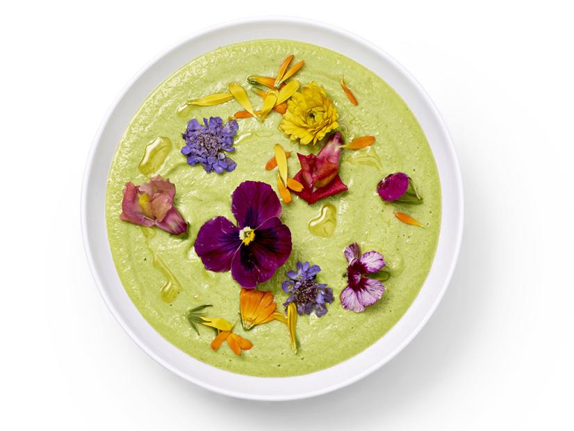 Green Gazpacho With Edible Flowers Recipe Food Network Kitchen