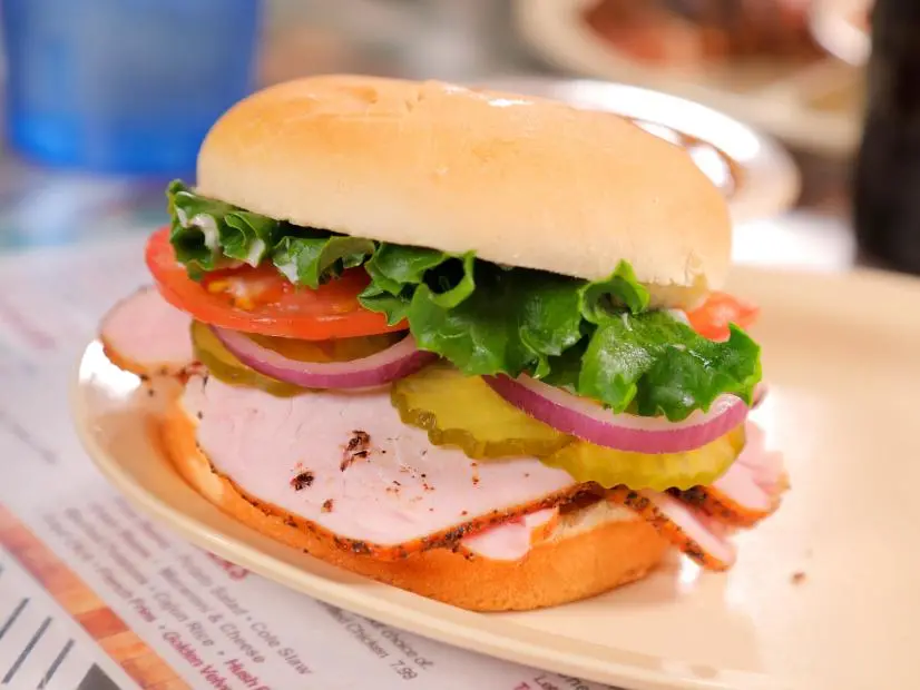Smoked Turkey Sandwich as Served at Green Mesquite BBQ in Austin, Texas, as seen on DDD Nation, Special.