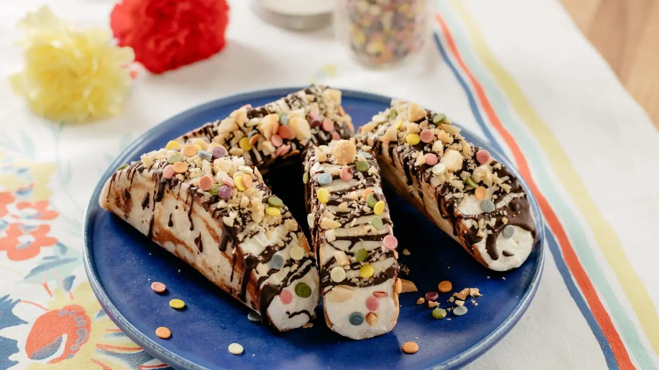 Chocolate-Covered Ice Cream Tacos