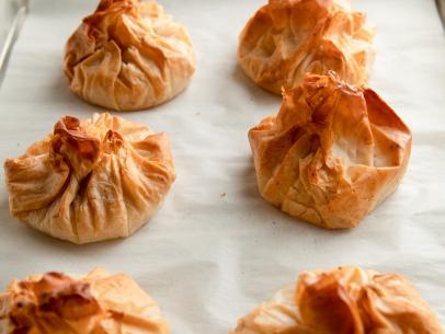 Close-up of Warm Goat Cheese in Phyllo, as seen on Barefoot Contessa: Back to the Basics, Season 16.