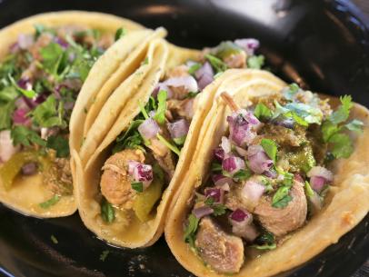 The Pork Green Chili Tacos as Served at Los Taquitos in Phoenix, Arizona, as seen on DDD Nation, Special.