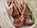 Close-up of Rosemary Rack of Lamb with Best Tzatziki, as seen on Barefoot Contessa: Back to the Basics, Season 16.
