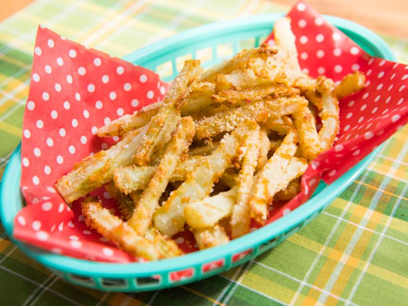 Parmesan Crusted Broccoli Stem Fries Recipe Jeff Mauro Food Network