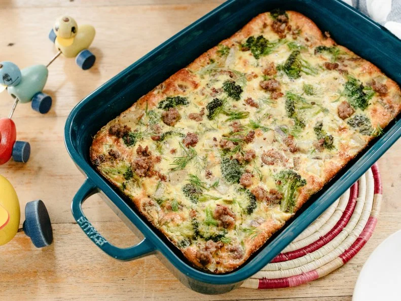 Molly Yeh's Potato, Sausage and Broccoli Frittata, as seen on Girl Meets Farm, Season 3.