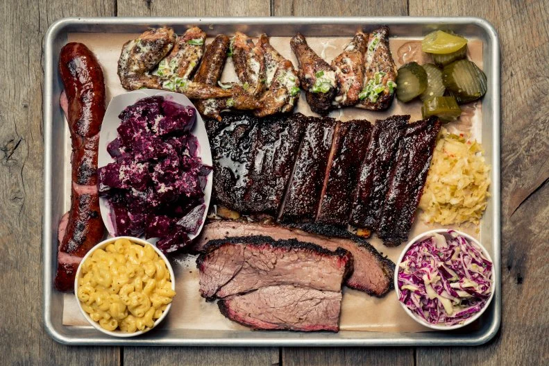 In case Las Vegans needed a little encouragement to eat more meat, now there is a reason to do so with the addition of Michael Symon’s Mabel’s BBQ in the Palms, bedecked with a bright neon sign which reads — you guessed it — EAT MORE MEAT. The menu of Cleveland-style ‘cue includes fatty pieces of chopped brisket, smoky kielbasa and maple-and-mustard-glazed pork belly.